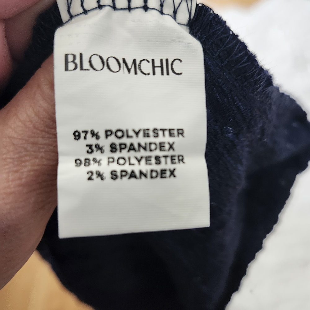 BNWT Bloomchic Navy Back Tie Bow Lace Peplum Top 14‑16 Romantic Boho - Picture 8 of 13
